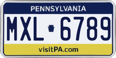 PA license plate MXL6789