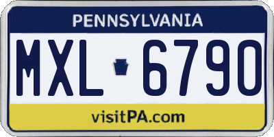 PA license plate MXL6790