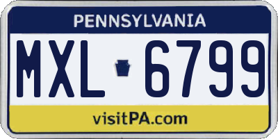 PA license plate MXL6799