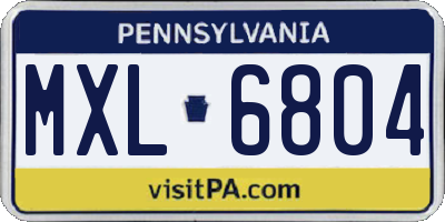 PA license plate MXL6804
