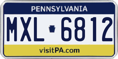 PA license plate MXL6812