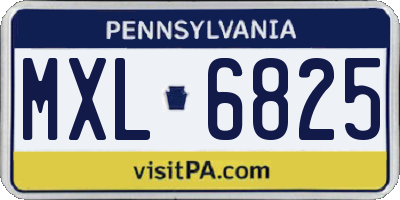 PA license plate MXL6825
