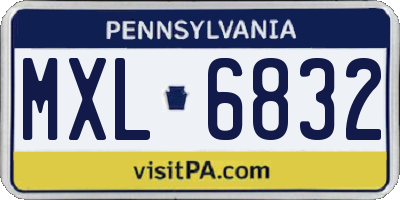 PA license plate MXL6832