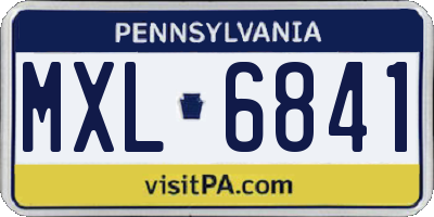PA license plate MXL6841