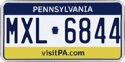 PA license plate MXL6844