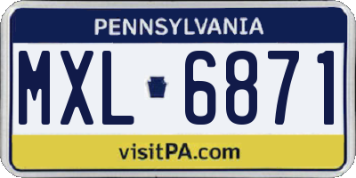 PA license plate MXL6871