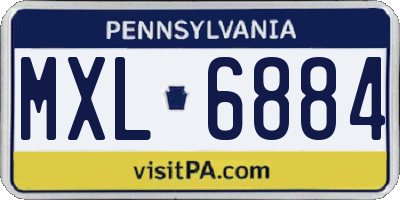 PA license plate MXL6884