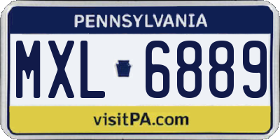 PA license plate MXL6889