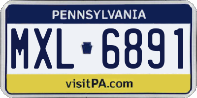 PA license plate MXL6891
