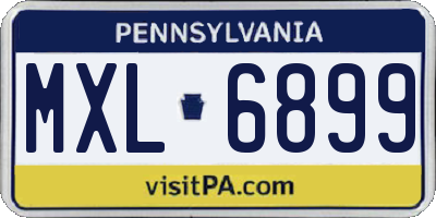 PA license plate MXL6899