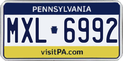 PA license plate MXL6992