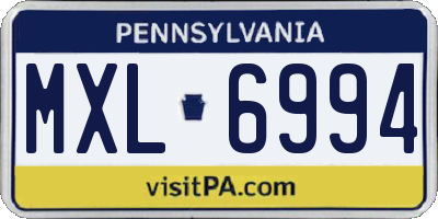 PA license plate MXL6994