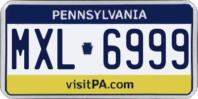 PA license plate MXL6999