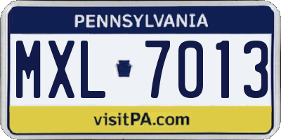 PA license plate MXL7013