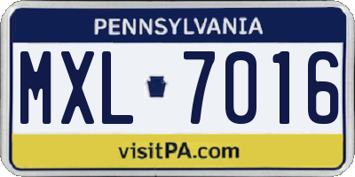 PA license plate MXL7016