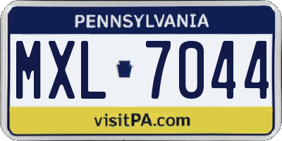 PA license plate MXL7044