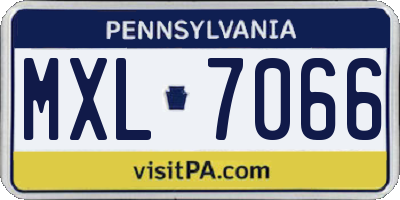 PA license plate MXL7066