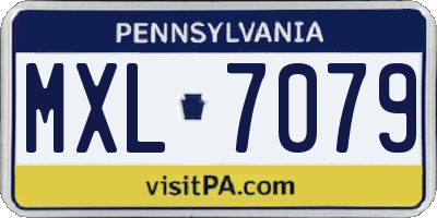 PA license plate MXL7079
