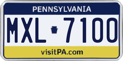 PA license plate MXL7100