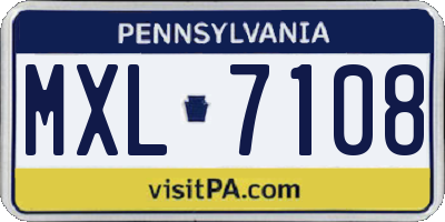 PA license plate MXL7108