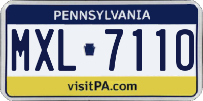 PA license plate MXL7110