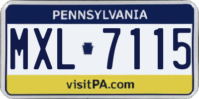 PA license plate MXL7115