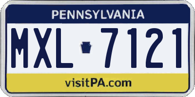 PA license plate MXL7121