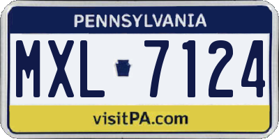 PA license plate MXL7124
