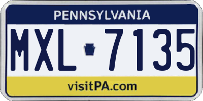 PA license plate MXL7135