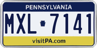 PA license plate MXL7141