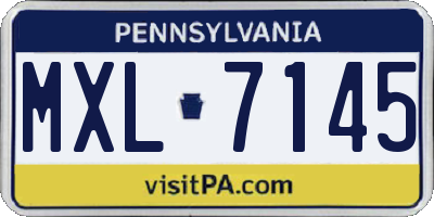 PA license plate MXL7145