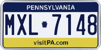 PA license plate MXL7148