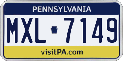 PA license plate MXL7149
