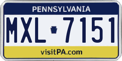PA license plate MXL7151