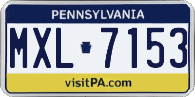 PA license plate MXL7153