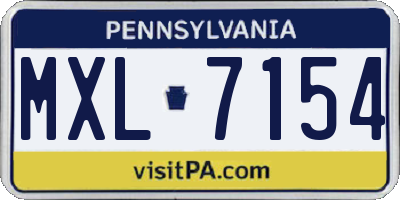 PA license plate MXL7154