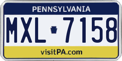 PA license plate MXL7158