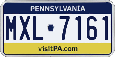 PA license plate MXL7161