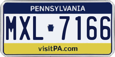 PA license plate MXL7166