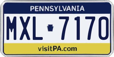 PA license plate MXL7170