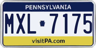 PA license plate MXL7175