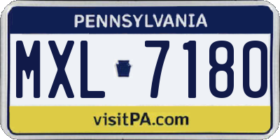 PA license plate MXL7180