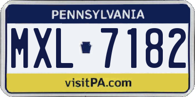 PA license plate MXL7182