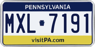 PA license plate MXL7191