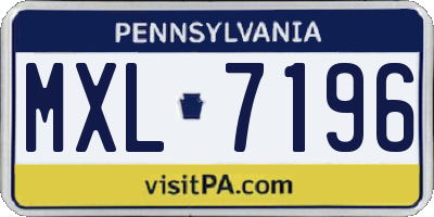 PA license plate MXL7196