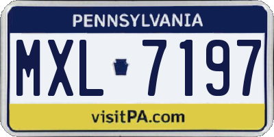 PA license plate MXL7197
