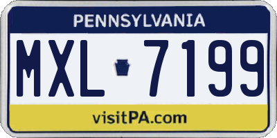 PA license plate MXL7199