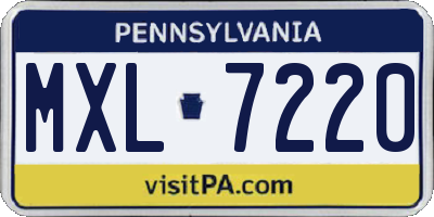 PA license plate MXL7220