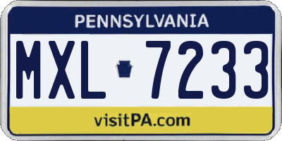 PA license plate MXL7233