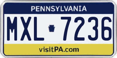 PA license plate MXL7236